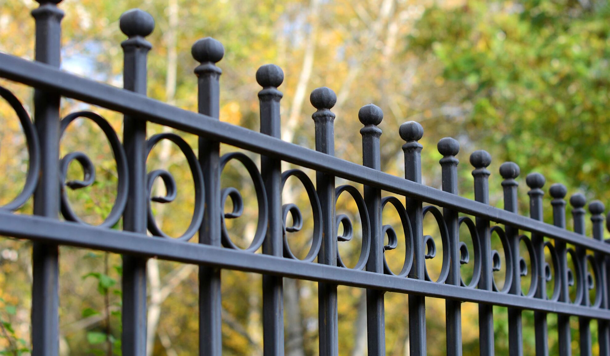 custom steel fence close up installed at residential property outdoors calera ok